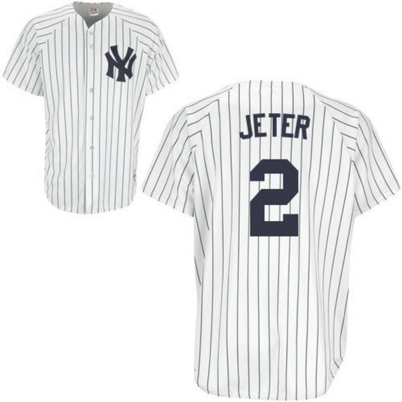 Majestic Other - Yankees Replica Derek Jeter Youth Home Jersey LG